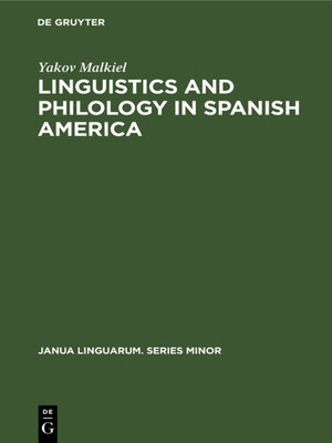 cover image of Linguistics and Philology in Spanish America